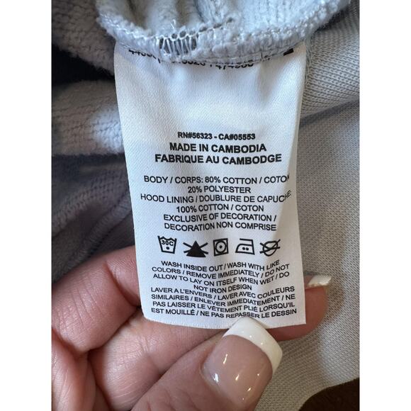 Nike Air Hoodie Womens Small Gray Full Zip Cropped Fleece Swoosh DQ6579-043 - Picture 7 of 9